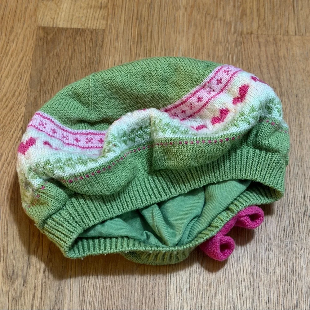 Janie and Jack 0-6 MONTHS Green Wool Knit Hat